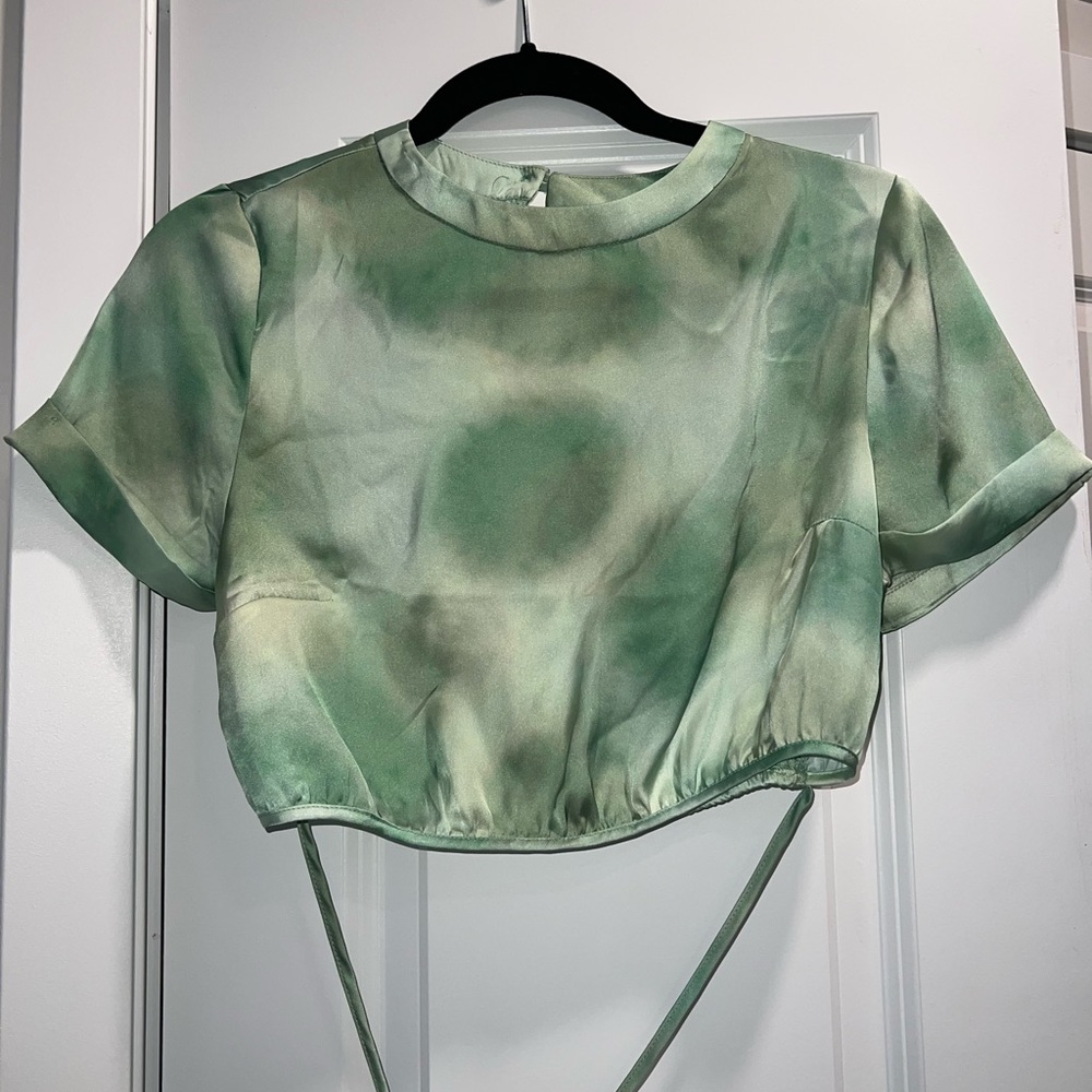 TopShop Green Keyhole Croptop